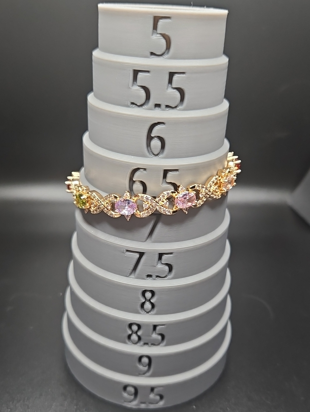 Gold Multi-Stone Tennis Bracelet - Elegant Pastel Gem Accents